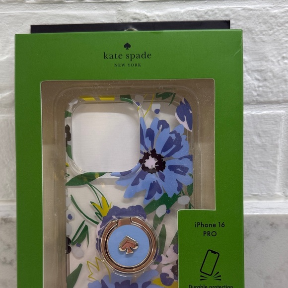 Kate Spade Blue and Green Floral iPhone 16 Pro Case - Picture 2 of 4
